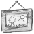 Schrijfmap (A4) van gebonden leer zwart