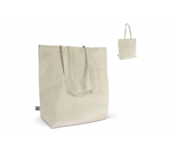 Fairtrade katoenen tas ecru lang 270g/m² 42x12x43 cm bedrukken