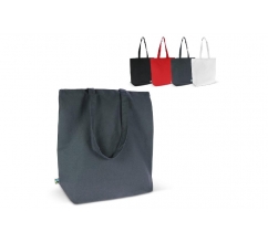 Fairtrade katoenen tas gekleurd lang 270g/m² 42x12x43cm bedrukken